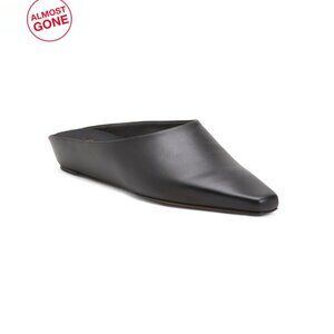 NEOUS Black Made In Italy Leather Alba Slip On Mules